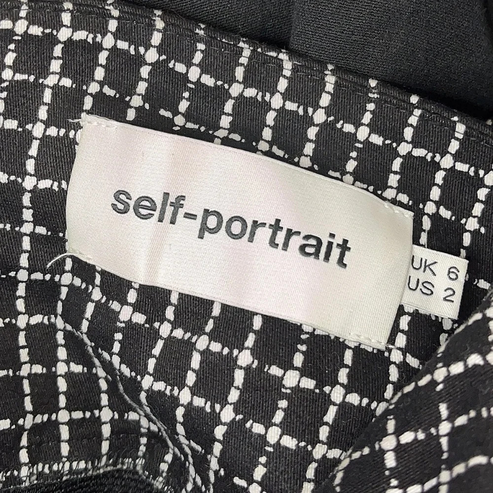 Self Portrait Black & White One Shoulder Jumpsuit Women’s Size 2 XS - Picture 7 of 10